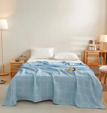 Throw Blanket 100% Cotton Waffle Weave Hypoallergenic