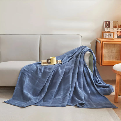 Throw Blanket 100% Cotton Waffle Weave Hypoallergenic