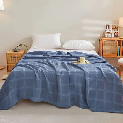 Throw Blanket 100% Cotton Waffle Weave Hypoallergenic