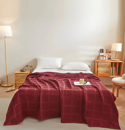 Throw Blanket 100% Cotton Waffle Weave Hypoallergenic