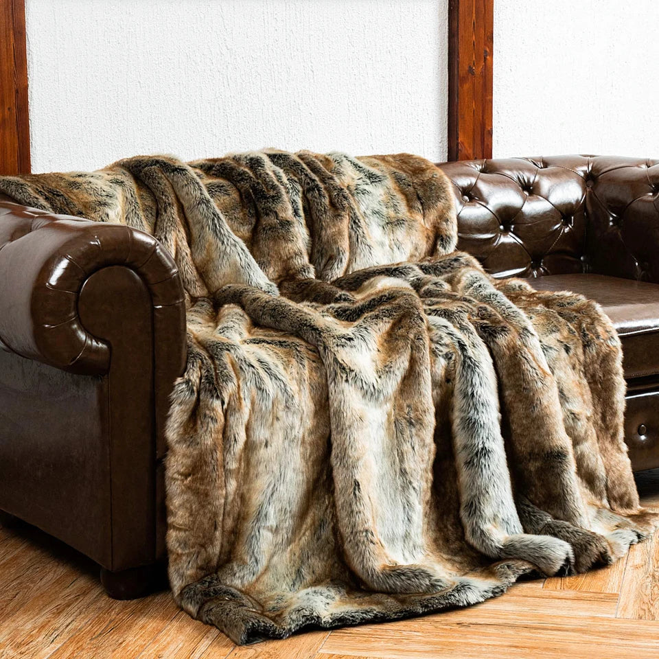 Throw Blanket Faux Fur Fluffy & Warm Machine Washable