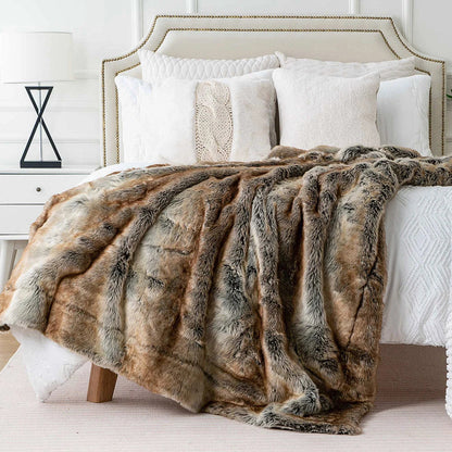Throw Blanket Faux Fur Fluffy & Warm Machine Washable