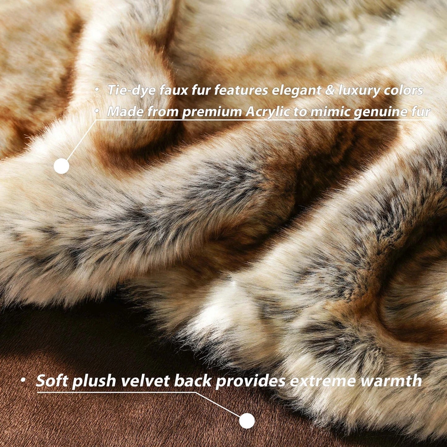 Throw Blanket Faux Fur Fluffy & Warm Machine Washable