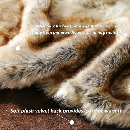 Throw Blanket Faux Fur Fluffy & Warm Machine Washable