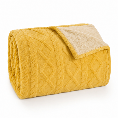 Throw Blanket Reversible Flannel & Faux Lambswool