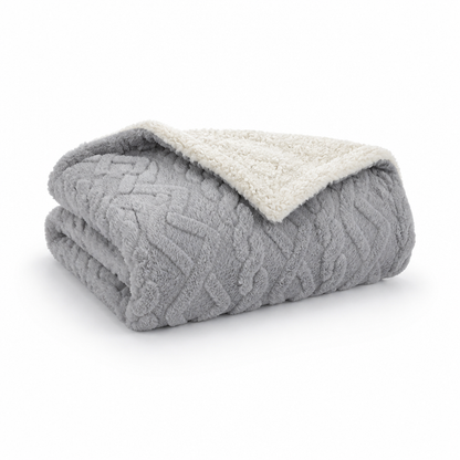 Throw Blanket Reversible Flannel & Faux Lambswool