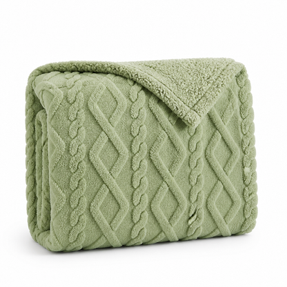 Throw Blanket Reversible Flannel & Faux Lambswool