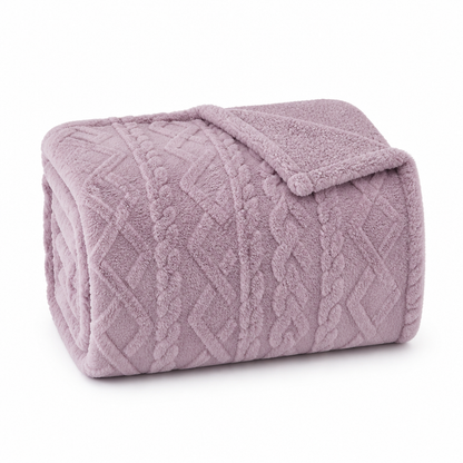 Throw Blanket Reversible Flannel & Faux Lambswool