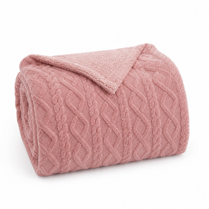 Throw Blanket Reversible Flannel & Faux Lambswool