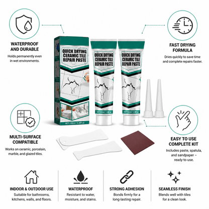 Tile Repair Kit Fast-Drying Waterproof Set of 2