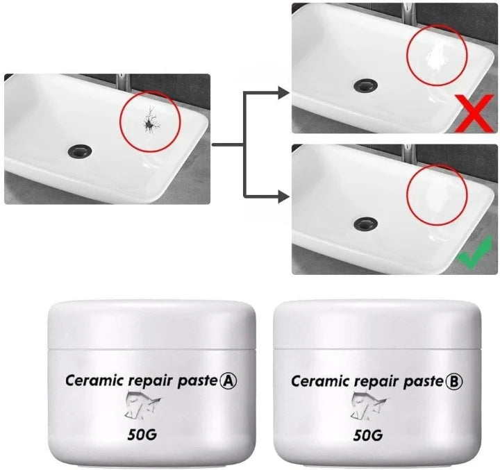 Tile Repair Paste Quick-Drying Snow-White For Ceramic & Porcelain