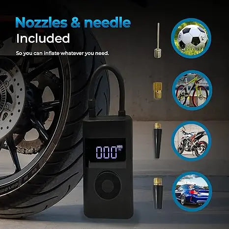 Tire Inflator Cordless Rechargeable 150 PSI Auto-Stop
