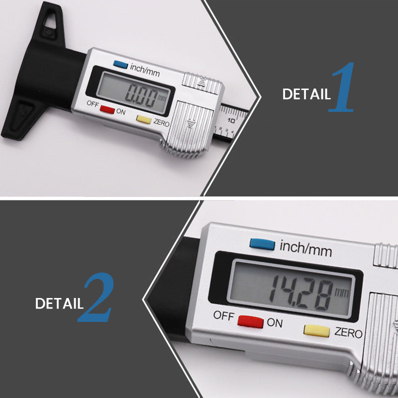 Tire Tread Depth Gauge Digital LCD Metal Tip
