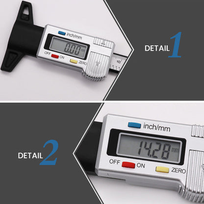 Tire Tread Depth Gauge Digital LCD Metal Tip