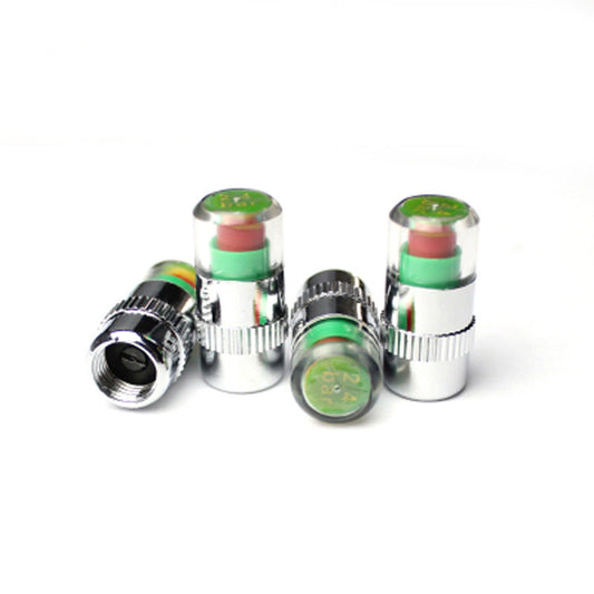 Tire Valve Cap Color-Coded Pressure Indicator Hermetic Seal