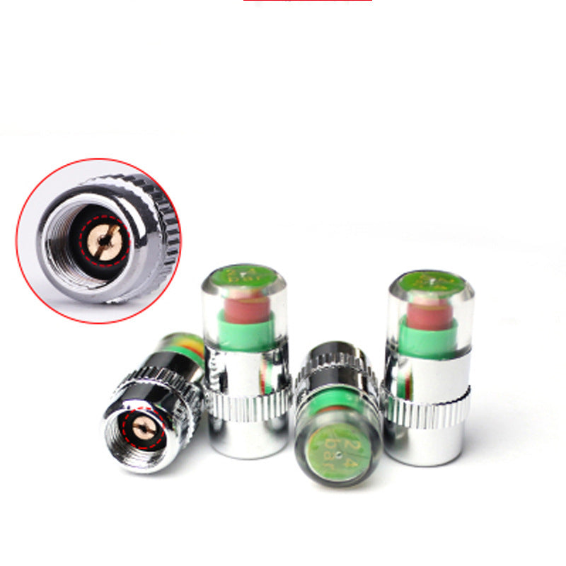 Tire Valve Cap Color-Coded Pressure Indicator Hermetic Seal