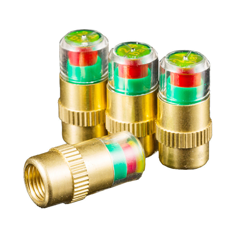 Tire Valve Cap Color-Coded Pressure Indicator Hermetic Seal