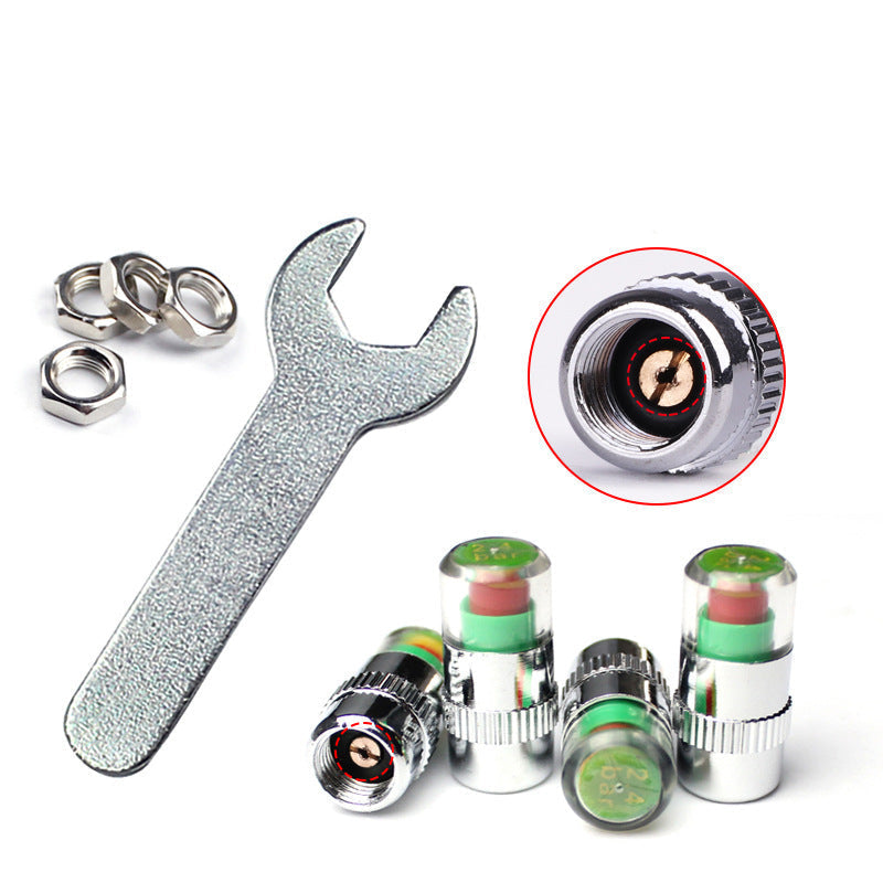 Tire Valve Cap Color-Coded Pressure Indicator Hermetic Seal
