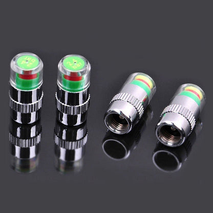 Tire Valve Cap Color-Coded Pressure Indicator Hermetic Seal
