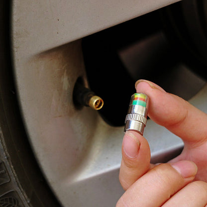 Tire Valve Cap Color-Coded Pressure Indicator Hermetic Seal