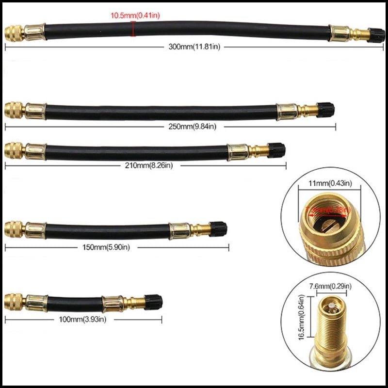Tire Valve Extension Universal Copper & Brass Leak-Proof Seal