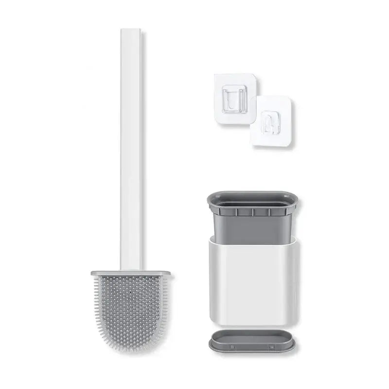 Toilet Brush D-Shaped Silicone Quick-Drying Ventilated Holder