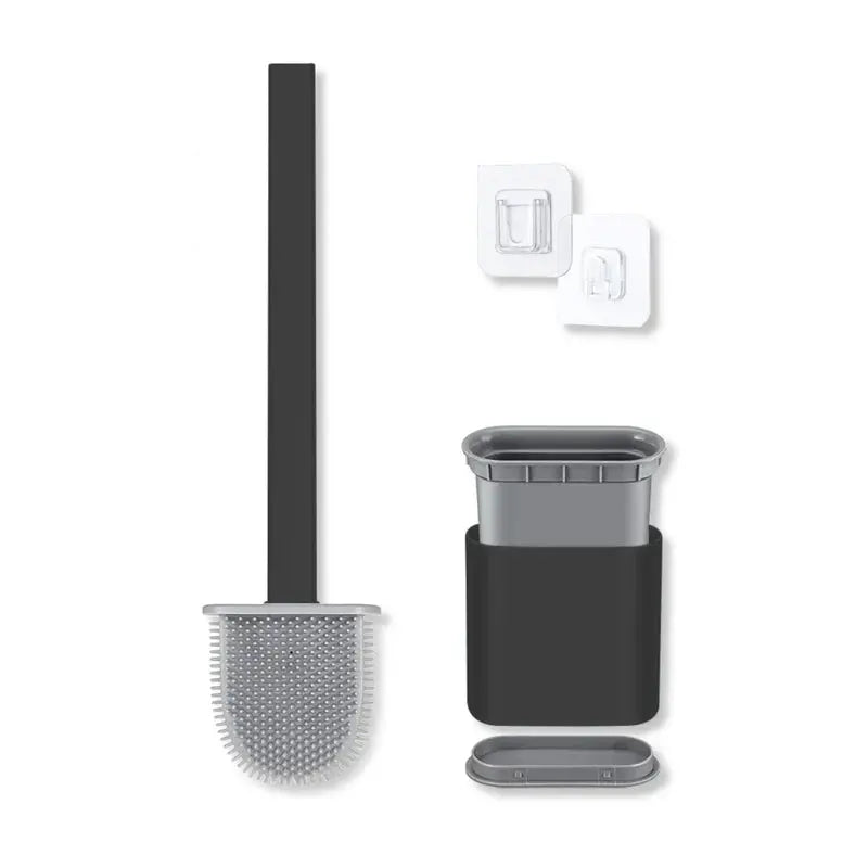 Toilet Brush D-Shaped Silicone Quick-Drying Ventilated Holder