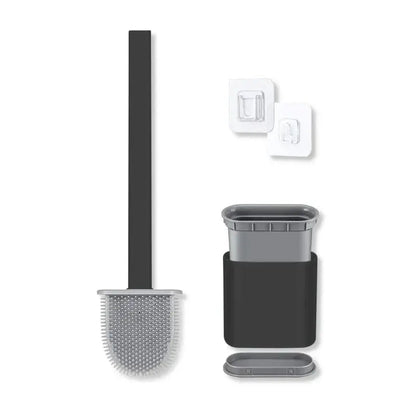 Toilet Brush D-Shaped Silicone Quick-Drying Ventilated Holder