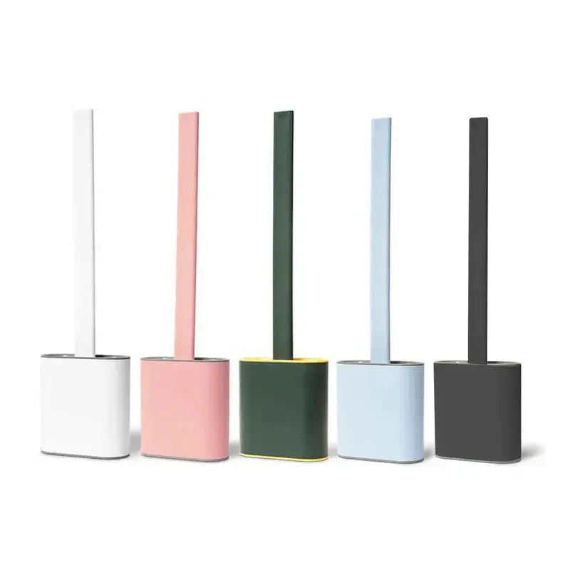 Toilet Brush D-Shaped Silicone Quick-Drying Ventilated Holder