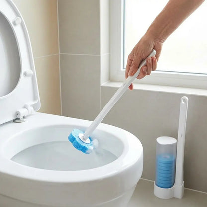 Toilet Brush Disposable Heads & Ceramic-Safe Cleaner Set of 18