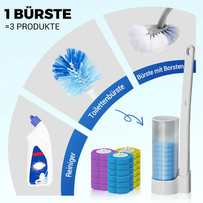 Toilet Brush Disposable Heads & Ceramic-Safe Cleaner Set of 18