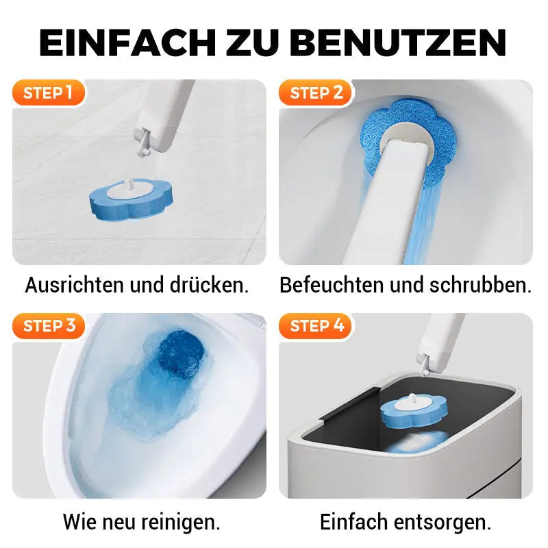 Toilet Brush Disposable Heads & Ceramic-Safe Cleaner Set of 18