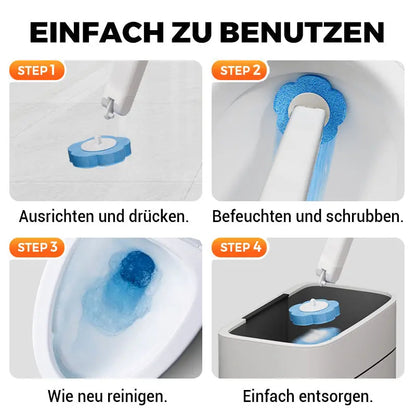 Toilet Brush Disposable Heads & Ceramic-Safe Cleaner Set of 18