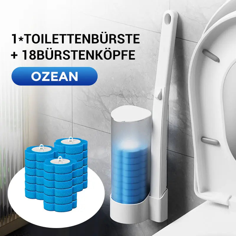 Toilet Brush Disposable Heads & Ceramic-Safe Cleaner Set of 18