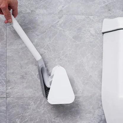 Toilet Brush Flexible Silicone Bristles Quick-Drying Tool-Free Wall Mount
