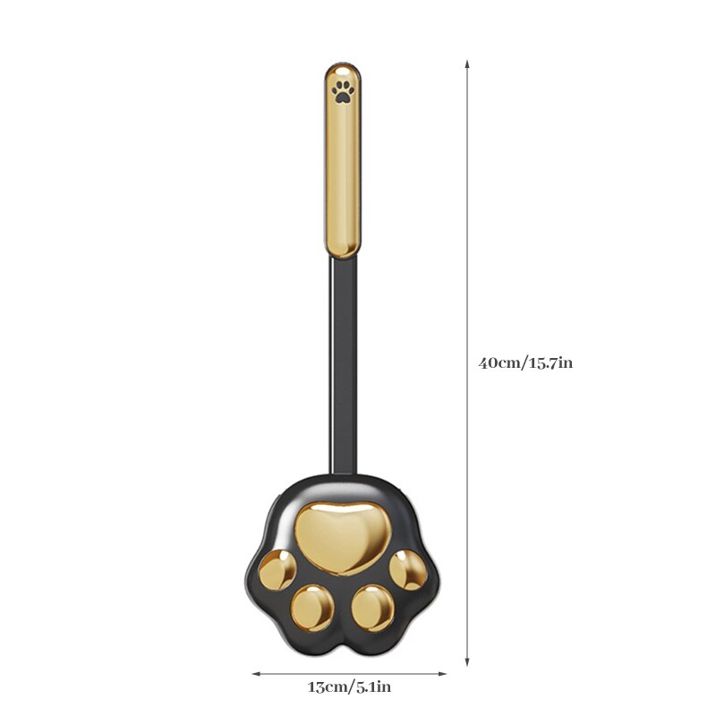 Toilet Brush Set Paw Print Silicone Bristles With Holder