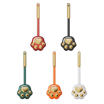 Toilet Brush Set Paw Print Silicone Bristles With Holder