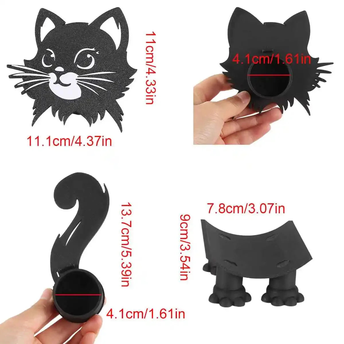 Toilet Paper Holder Freestanding Cat Silhouette Fits Standard Rolls
