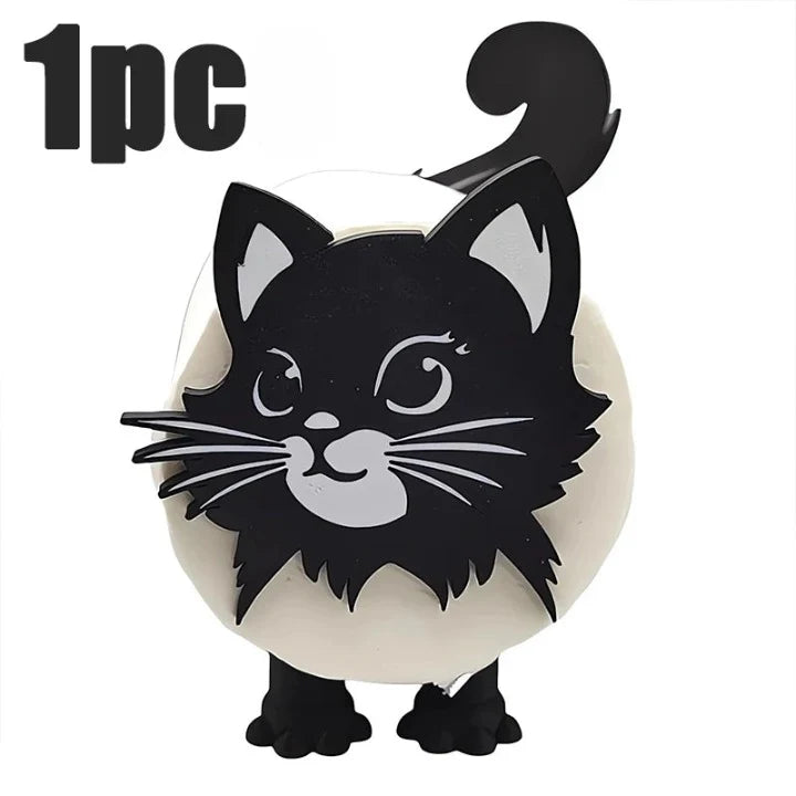 Toilet Paper Holder Freestanding Cat Silhouette Fits Standard Rolls