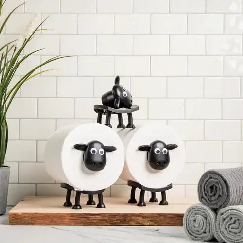 Toilet Paper Holder Freestanding Sheep-Shaped Set of 2