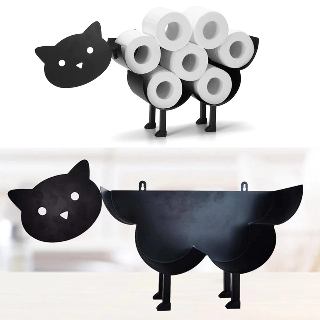 Toilet Paper Holder Wall-Mounted Animal Motif Seven Rolls