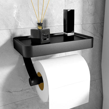 Toilet Paper Holder Wall-Mounted Shelf Brushed Stainless Steel