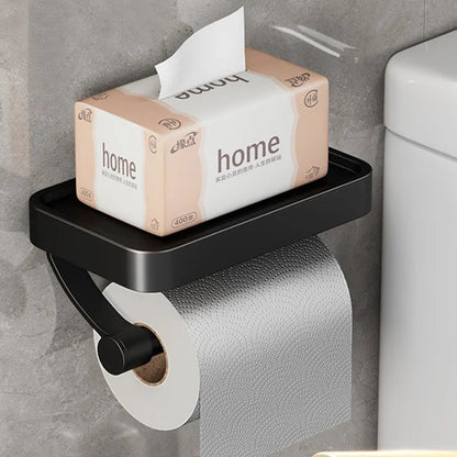 Toilet Paper Holder Wall-Mounted Shelf Brushed Stainless Steel