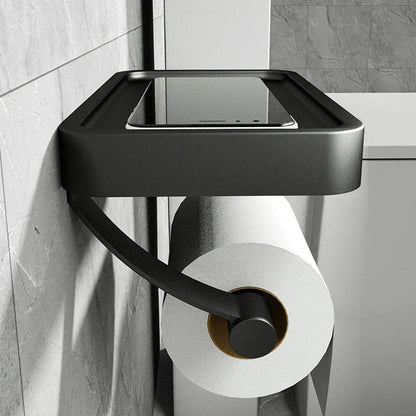 Toilet Paper Holder Wall-Mounted Shelf Brushed Stainless Steel