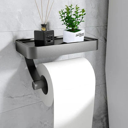 Toilet Paper Holder Wall-Mounted Shelf Brushed Stainless Steel