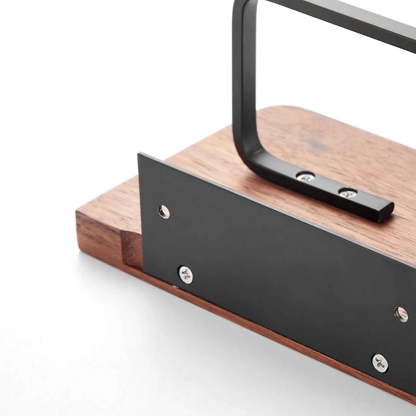 Toilet Paper Holder Wall-Mounted Wooden Shelf & Metal Bracket