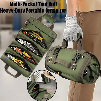 Tool Bag Roll-Up Removable Compartments & Reinforced Fabric