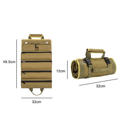 Tool Bag Roll-Up Removable Compartments & Reinforced Fabric