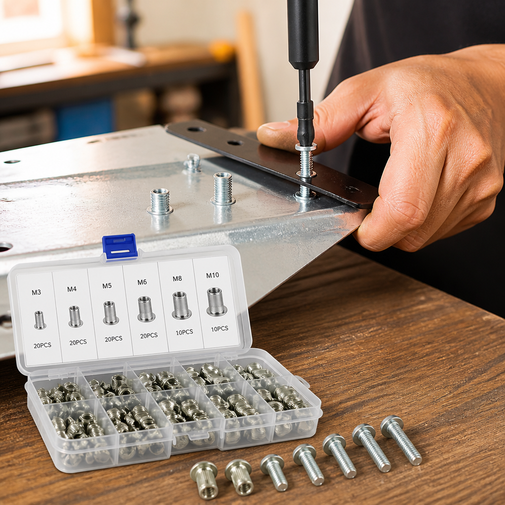 Tool-Free Corrosion-Resistant Threaded Insert Set (M3–M10)