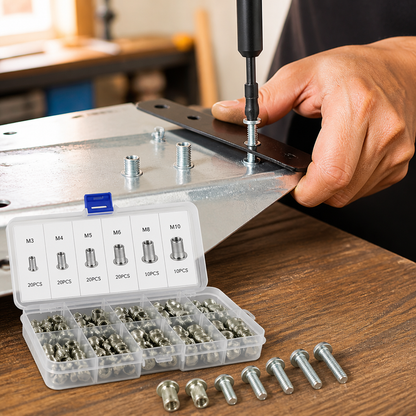Tool-Free Corrosion-Resistant Threaded Insert Set (M3–M10)